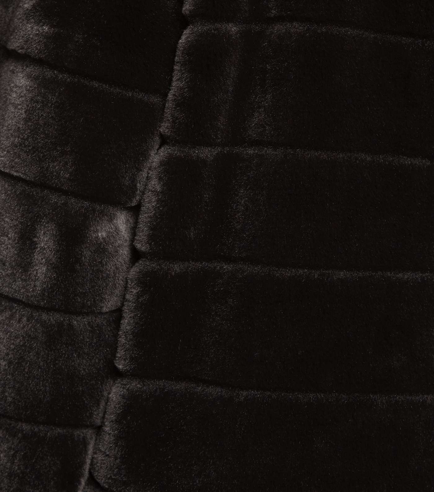 Mela Black Zip Front Faux Fur Coat Image 5