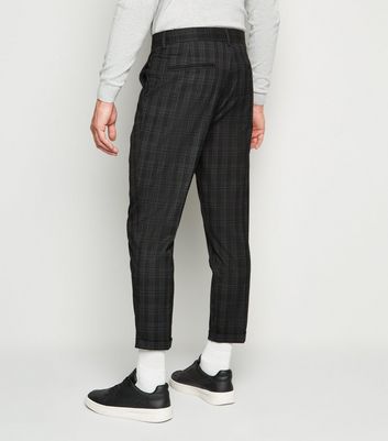 Dark Grey Check Slim Crop Trousers  New Look  Trendy mens fashion Mens  street style New look