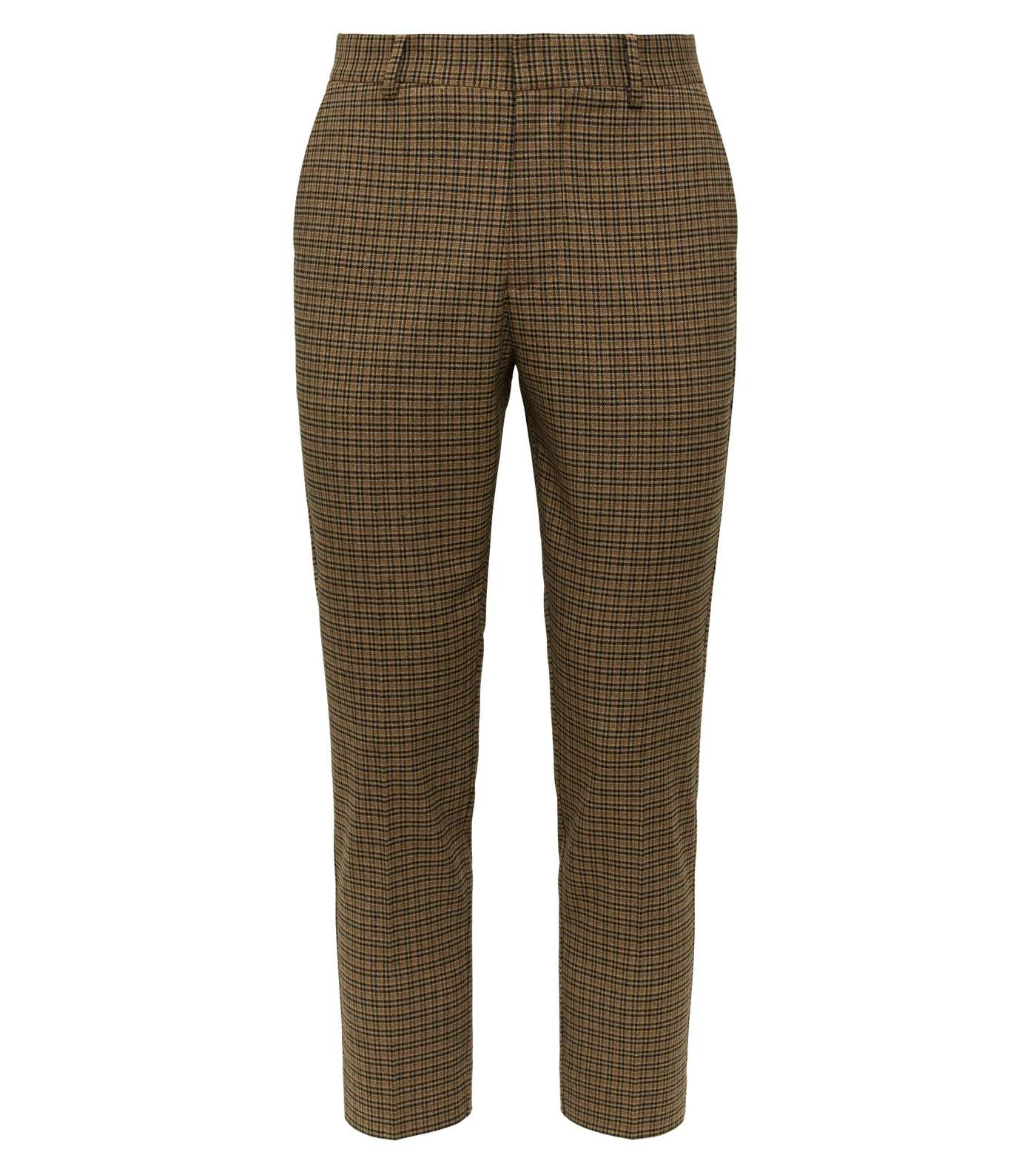 Camel Check Slim Crop Trousers Image 4