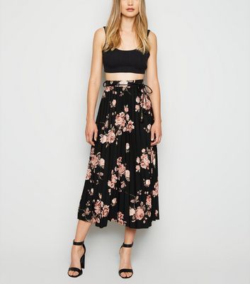 new look floral midi skirt