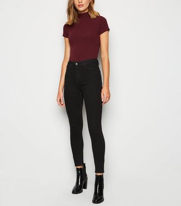 super high waisted black jeans