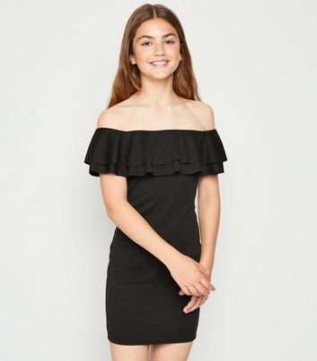 girls black bodycon dress