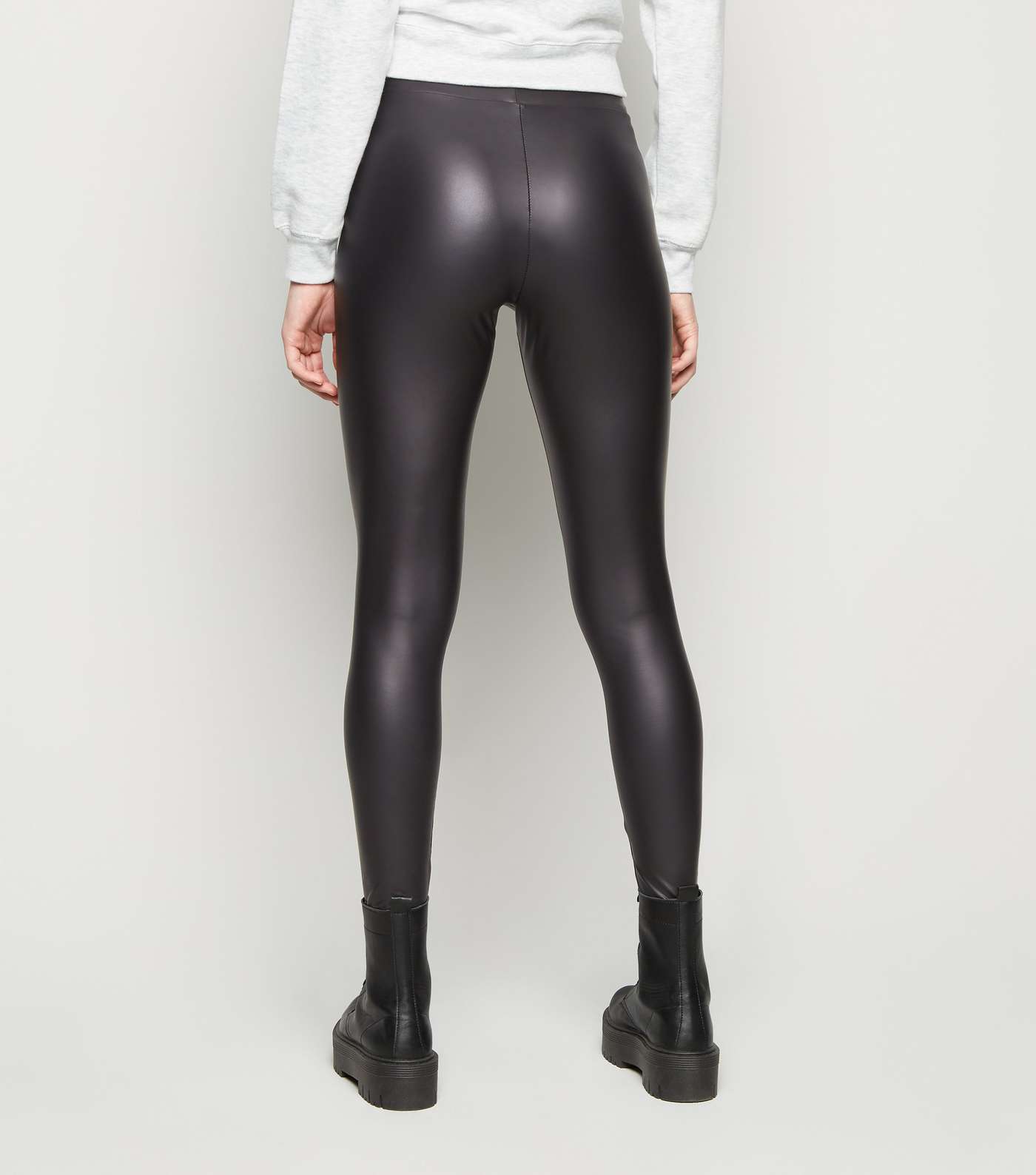 Black Leather-Look Leggings Image 3