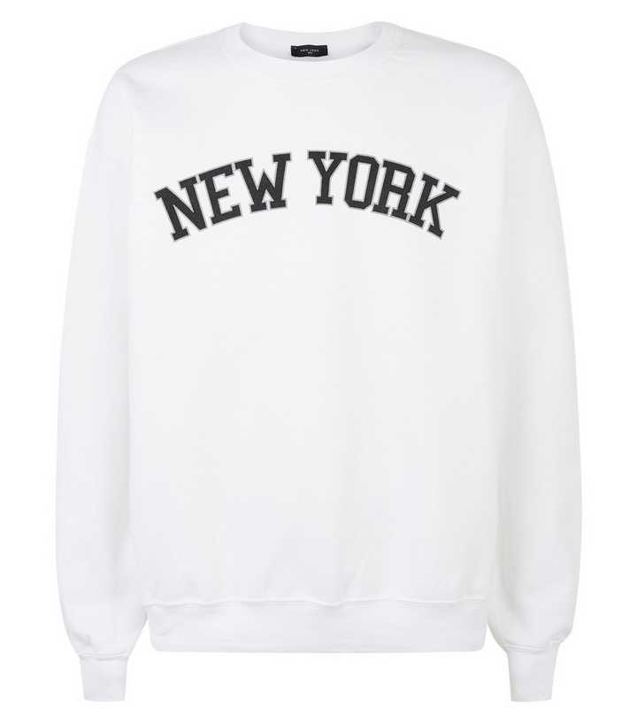 White New York Slogan Sweatshirt