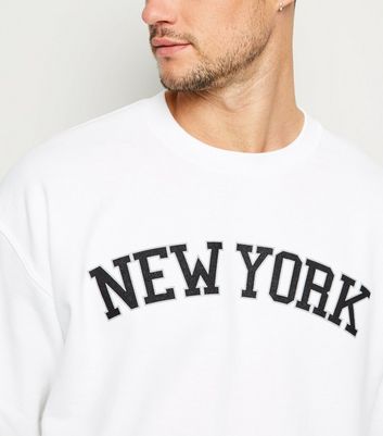 White New York Slogan Sweatshirt New Look