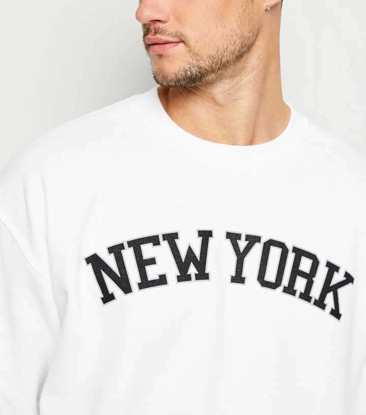 White New York Slogan Sweatshirt