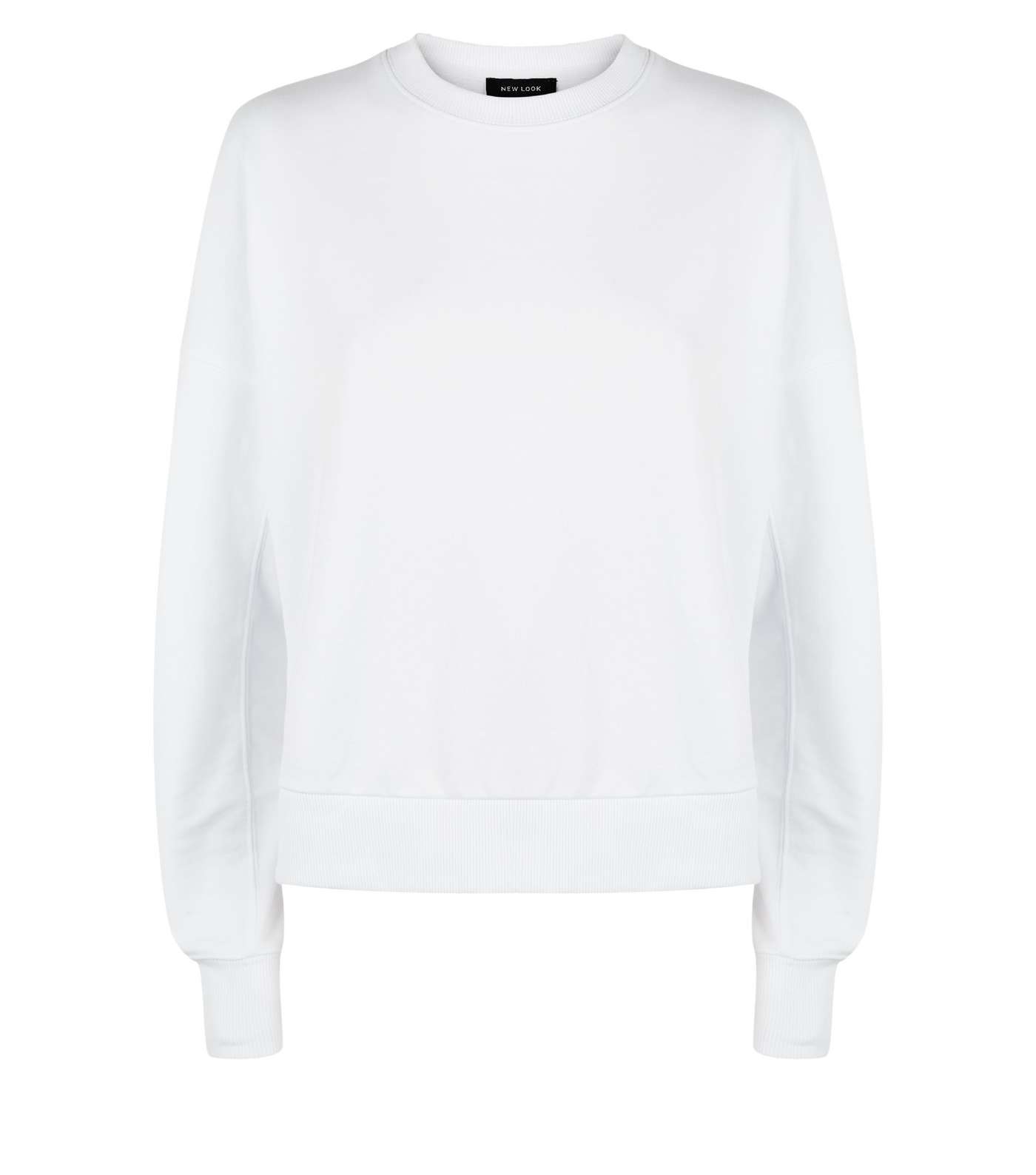 White Crop Sweatshirt Image 4