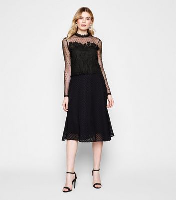 mesh lace long sleeve top