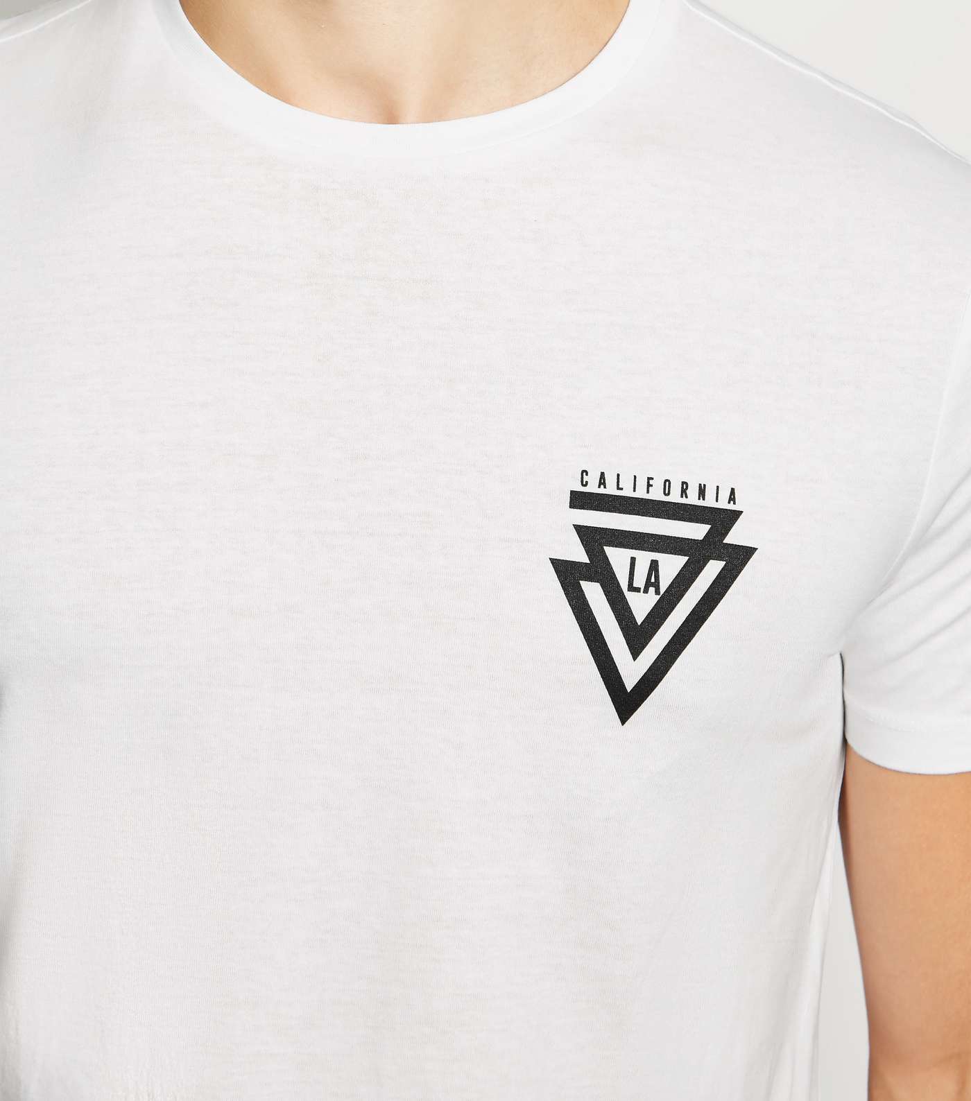 White Triangle LA California Slogan T-Shirt Image 3
