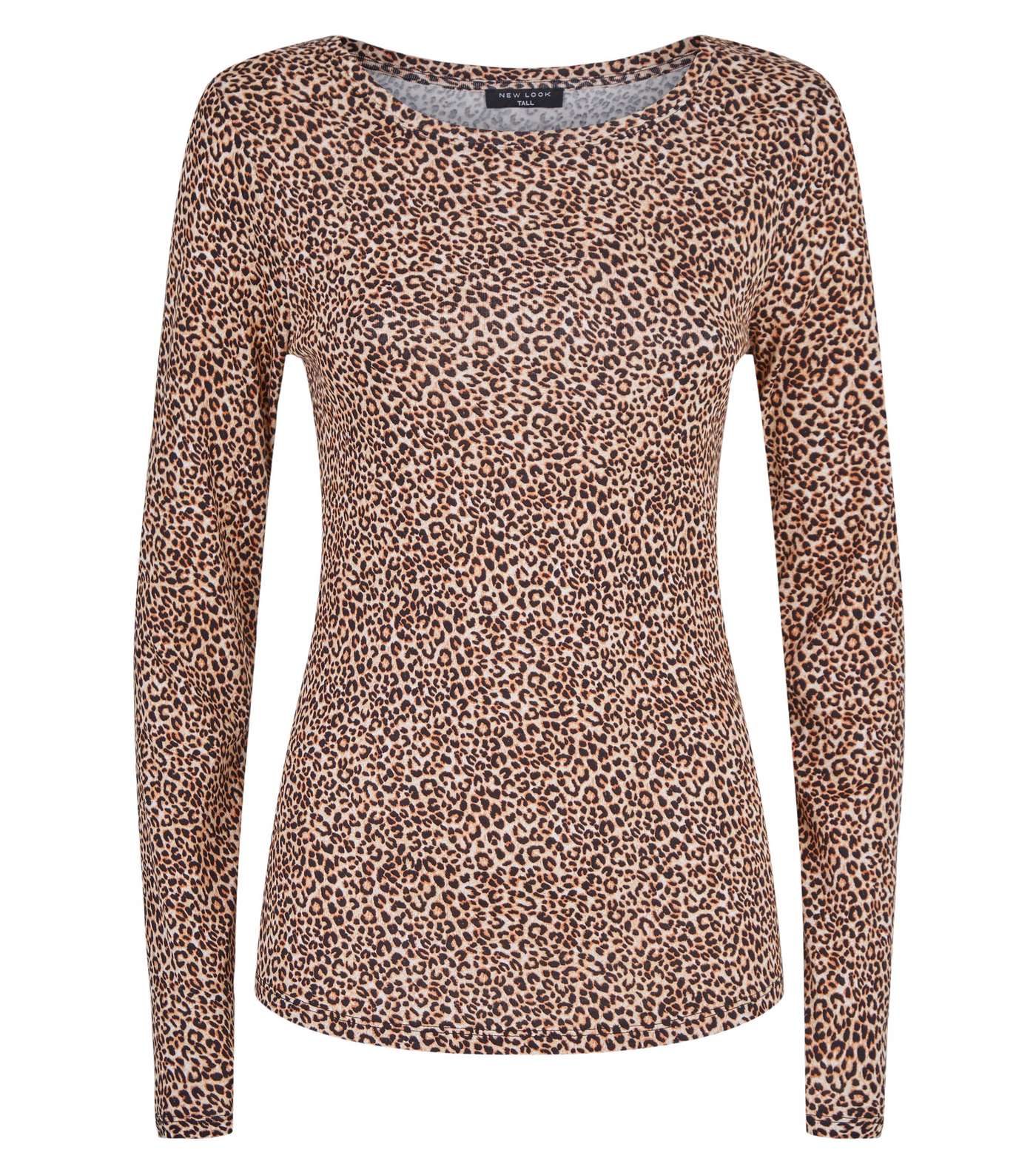 Tall Brown Leopard Print Long Sleeve Top Image 4