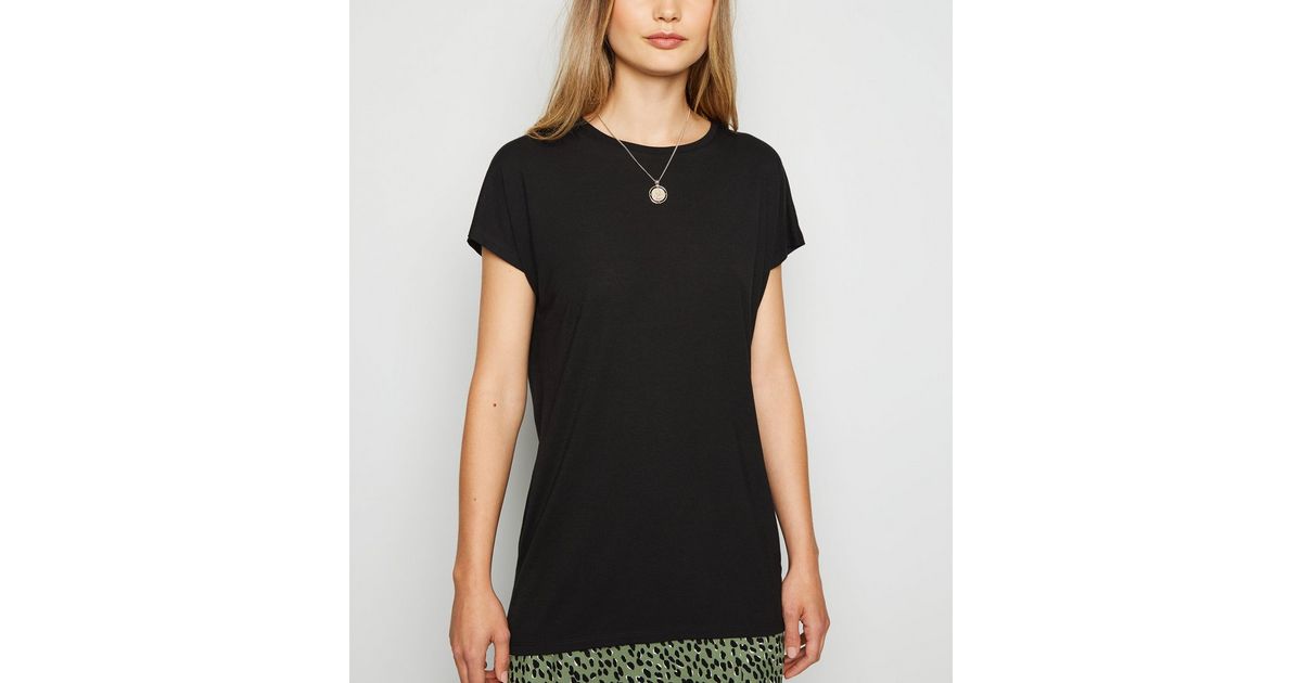 Black Longline TShirt New Look