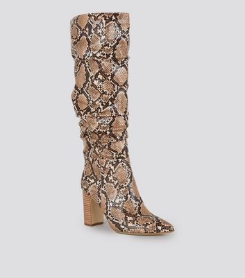 snake print heels new look