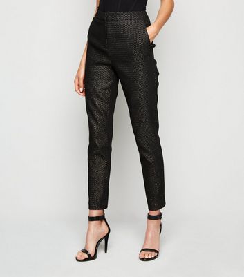 Bronze Glitter Jacquard Slim Leg 