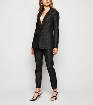 Bronze Glitter Jacquard Slim Leg 