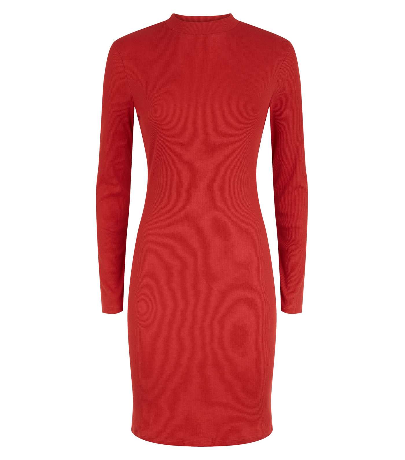 Red Long Sleeve Mini Bodycon Dress Image 4