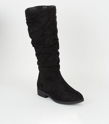 Aus Weit Geschnittene Von Gespeicherten Speichern Mit Rüschen Für Stiefel Wildlederimitat Schwarze Artikeln Entfernen Später 0wnP8Ok