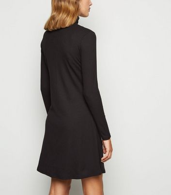 polo neck swing dress