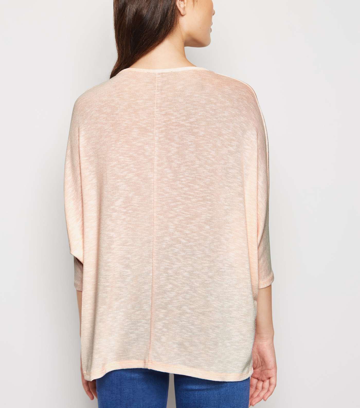 Pale Pink Fine Knit Batwing Sleeve Top Image 5