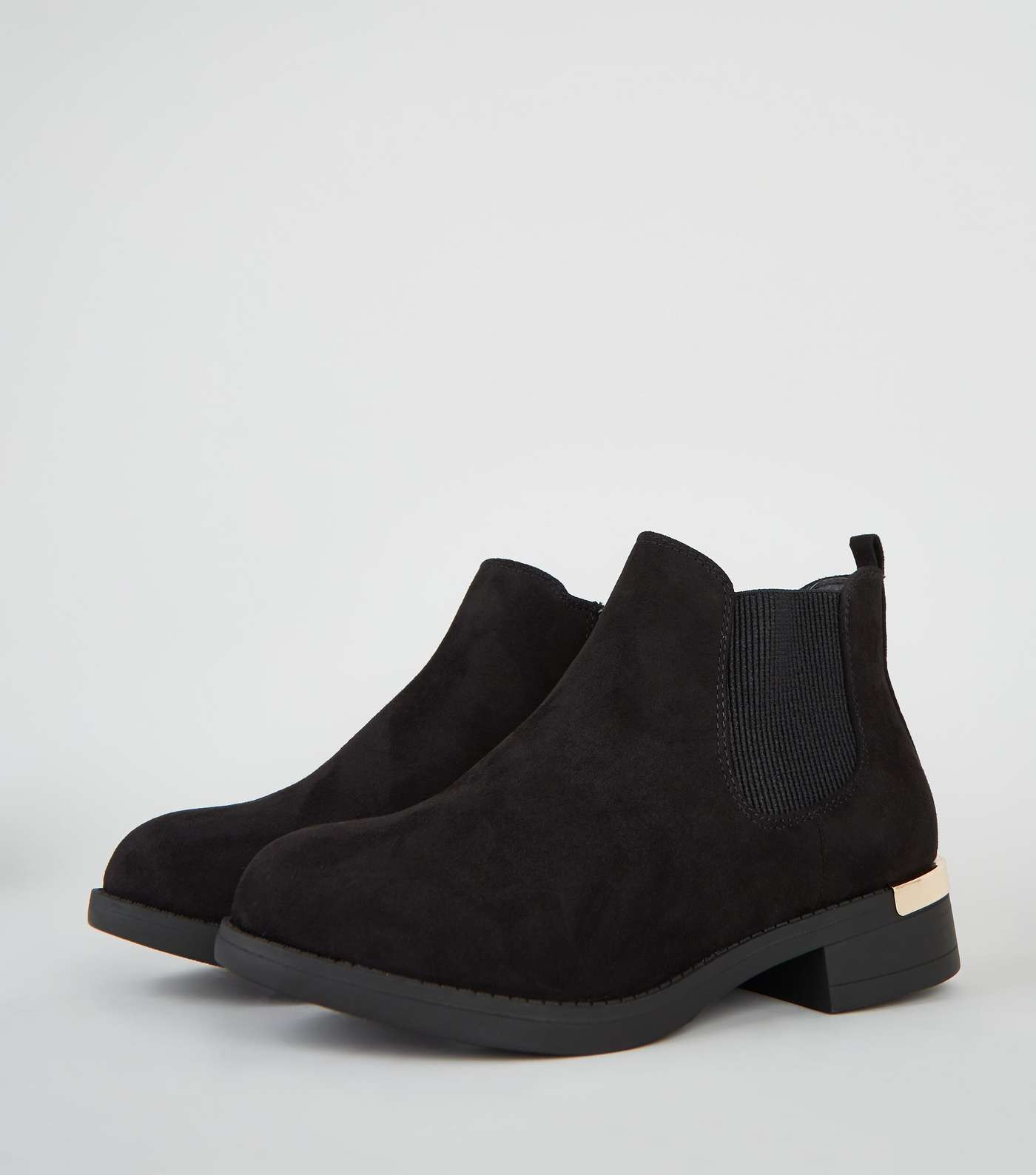 Extra Wide Fit Black Suedette Chelsea Boots Image 4