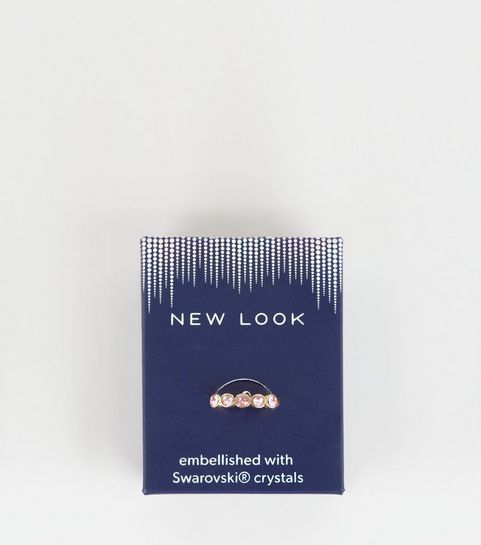 Gold Plated 5 Stone Ring with Crystals from Swarovski®