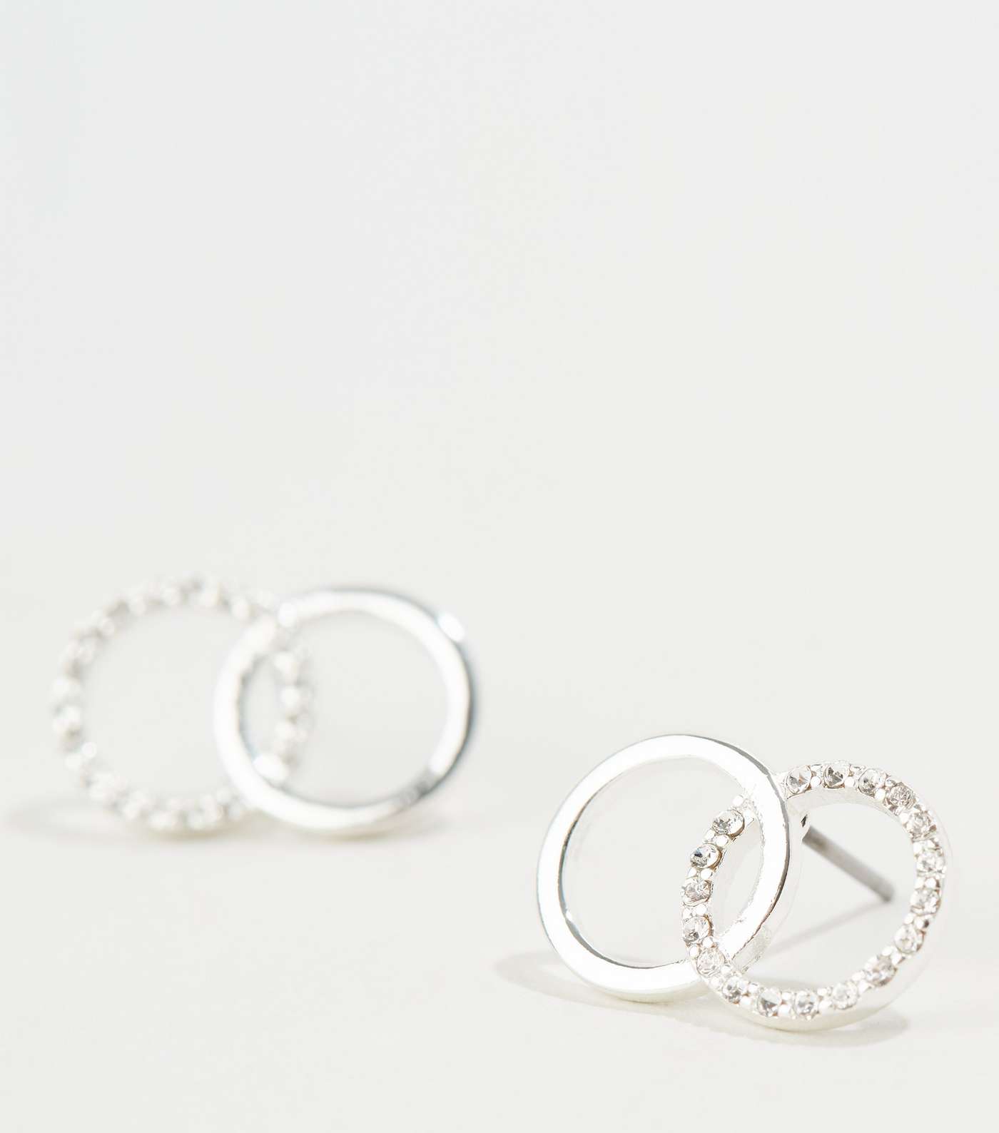 Silver Plated Circle Earrings with Crystals from Swarovski® Image 3