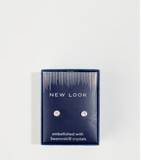 Versilberter Ohrring mit Schmucksteinen von Swarovski®