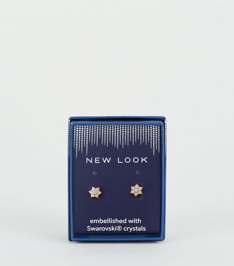 Rose Gold Flower Earrings with Crystals from Swarovski®