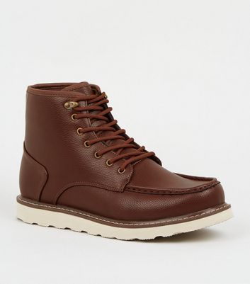 new look lace up flat hiker boot