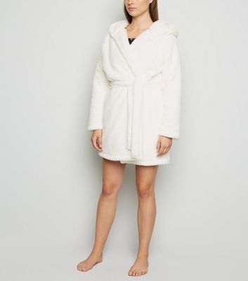 Cream Waffle Teddy Lined Dressing Gown 