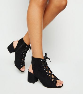 Lace up peep hot sale toe shoes