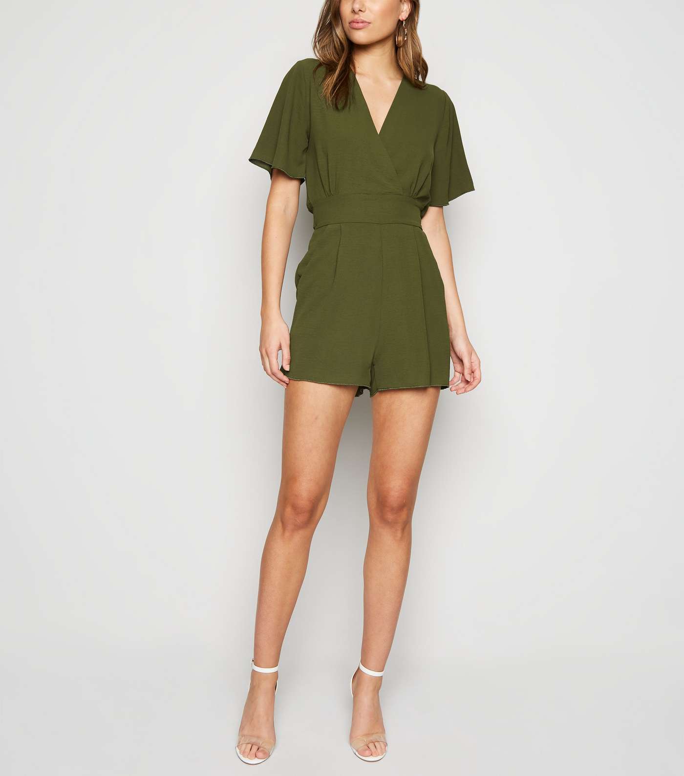 Cameo Rose Olive Wrap Playsuit Image 2