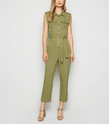 sleeveless utility jumpsuit