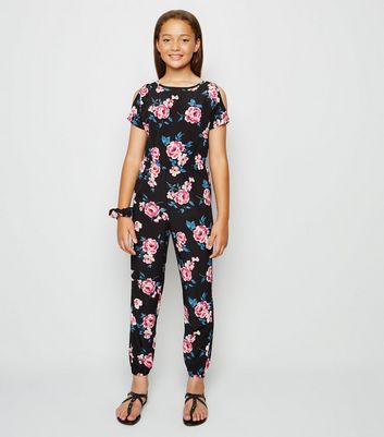 girls floral jumpsuits
