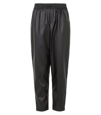 Girls leather 2025 look joggers