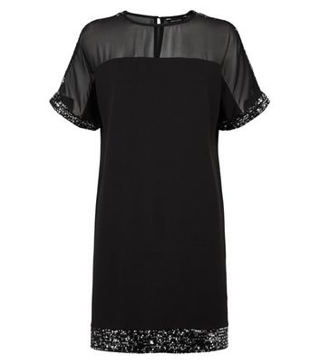 black sequin shift dress uk