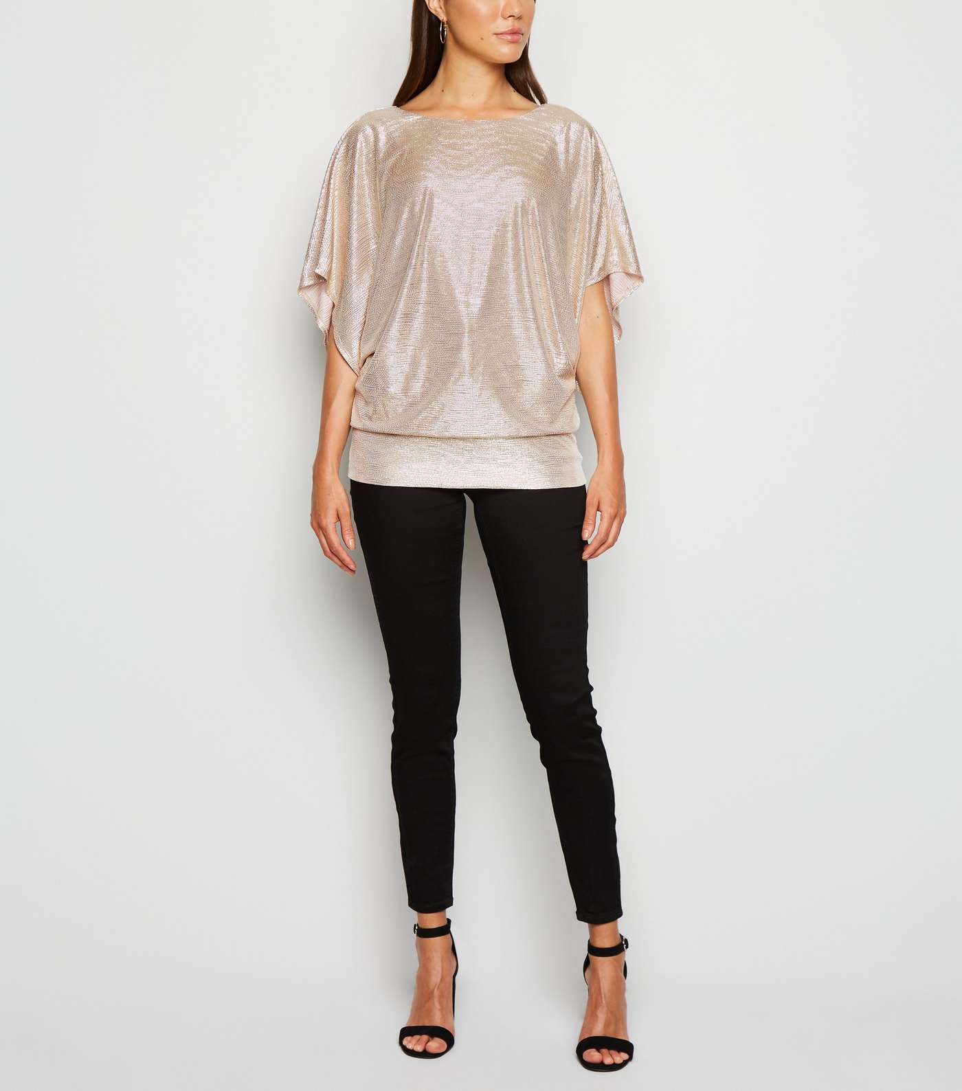 Gold Shimmer Batwing Sleeve Top Image 2