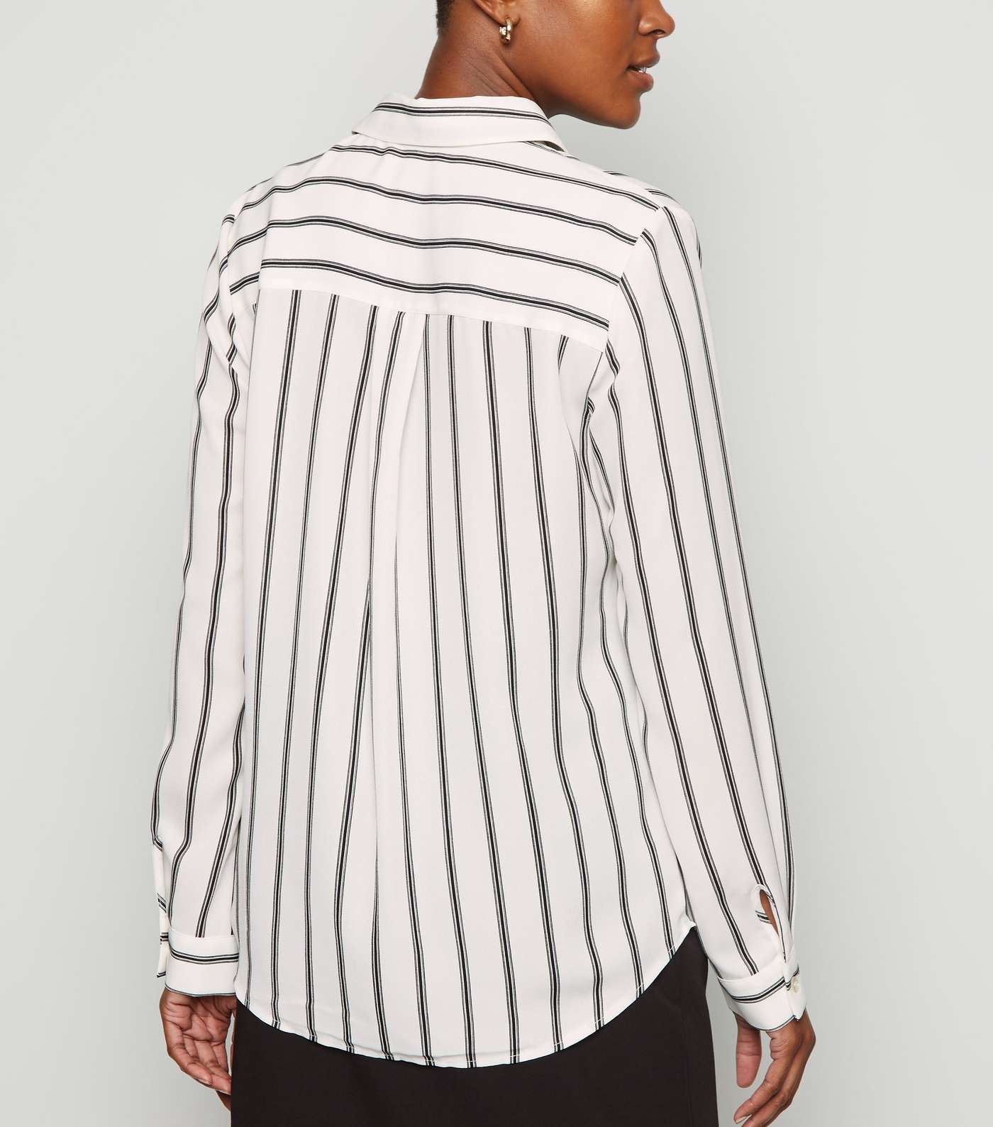 White Stripe Long Sleeve Shirt  Image 3