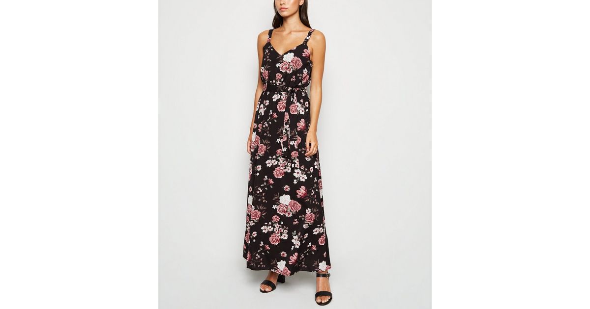 Mela Black Floral Maxi Dress | New Look