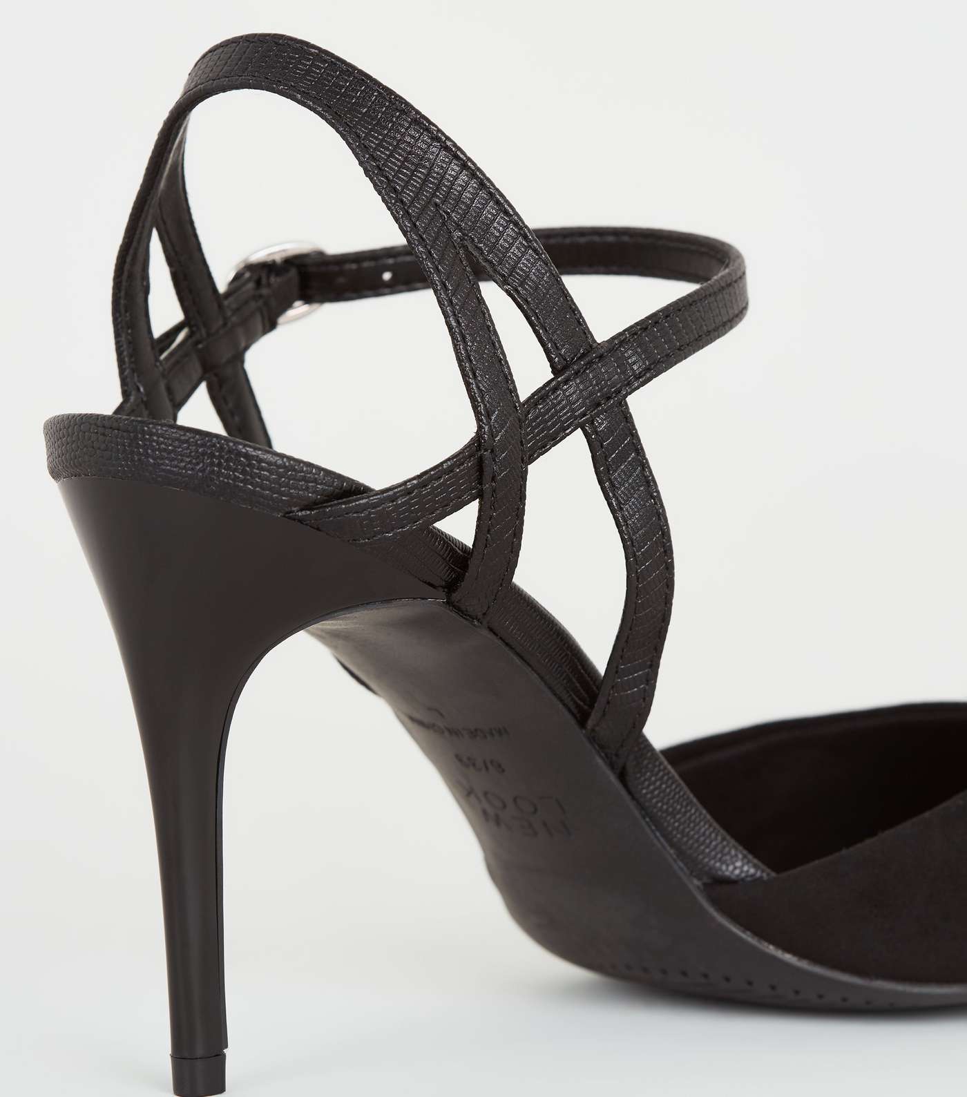 Black 2 Part Pointed Stiletto Heels Image 4