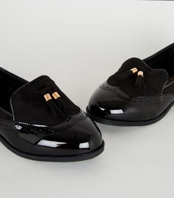 ladies black wide fit shoes