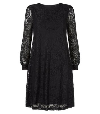 black lace tunic dress