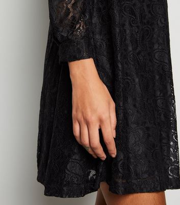 Mela Black Lace Tunic Dress