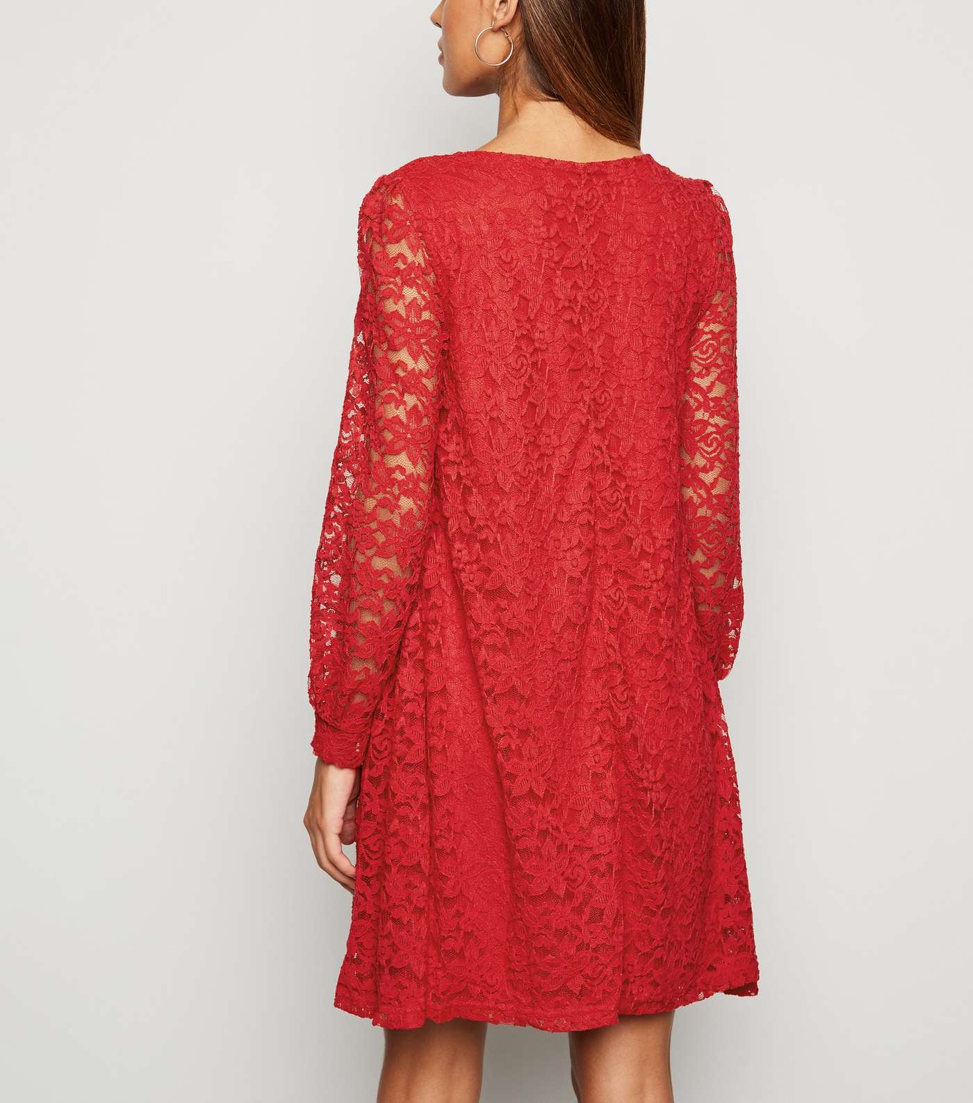 Mela Red Lace Tunic Dress Image 3
