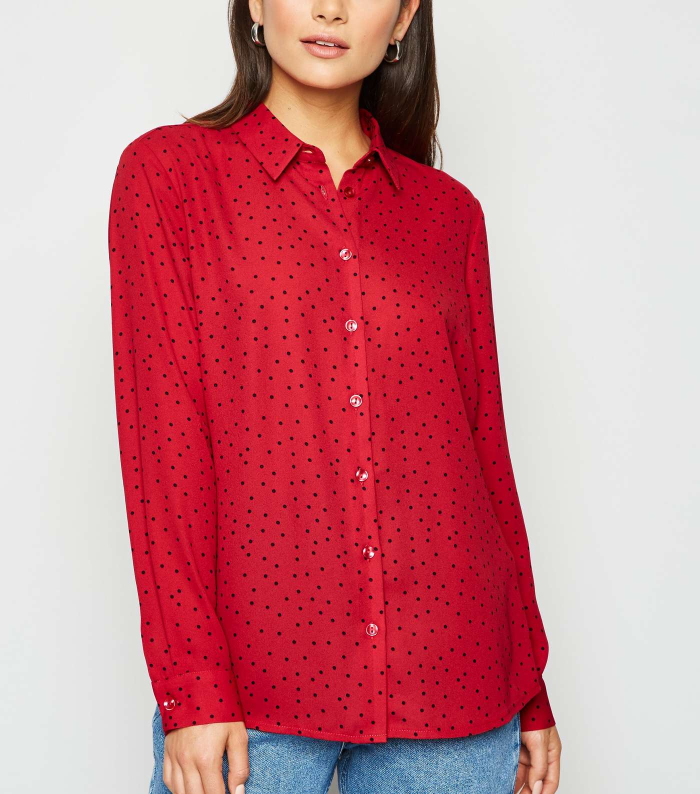 Petite Red Spot Long Sleeve Shirt