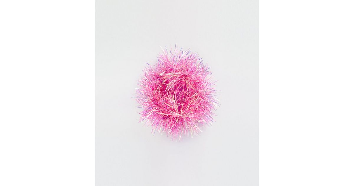 Mid Pink Christmas Tinsel Scrunchie New Look