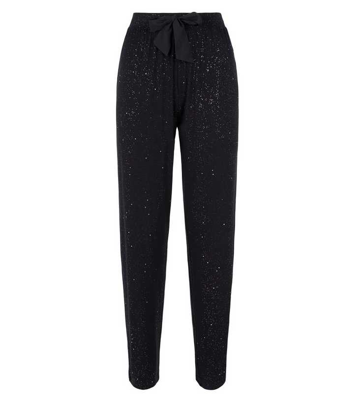 Black Sequin Pajama Pants