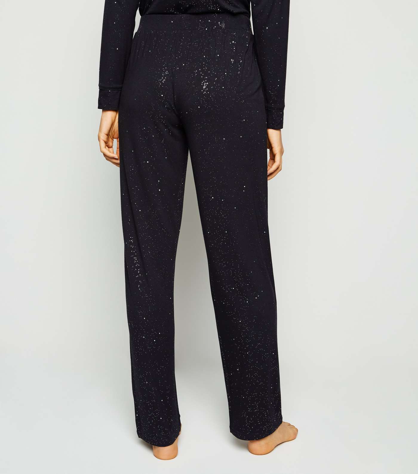 Black Glitter Pyjama Trousers Image 3