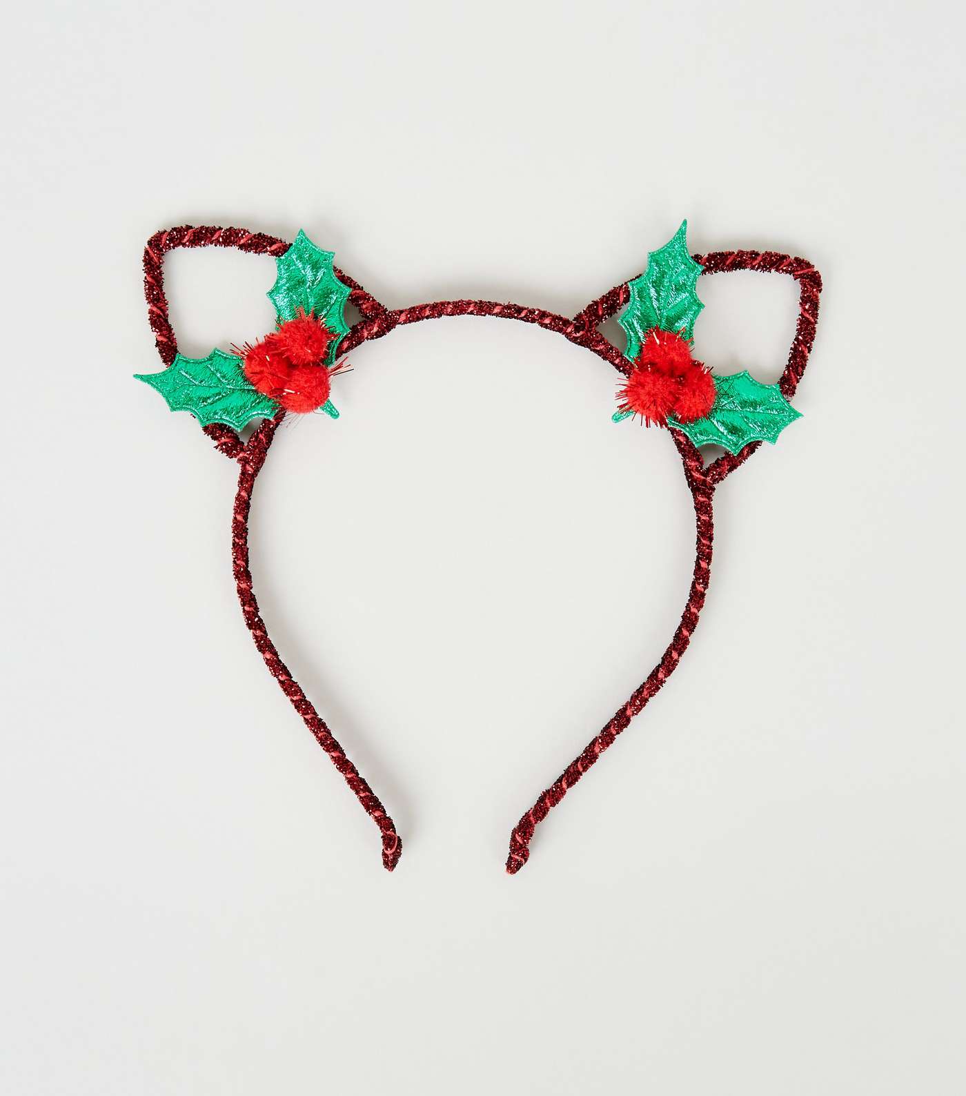 Red Christmas Tinsel Cat Ear Headband