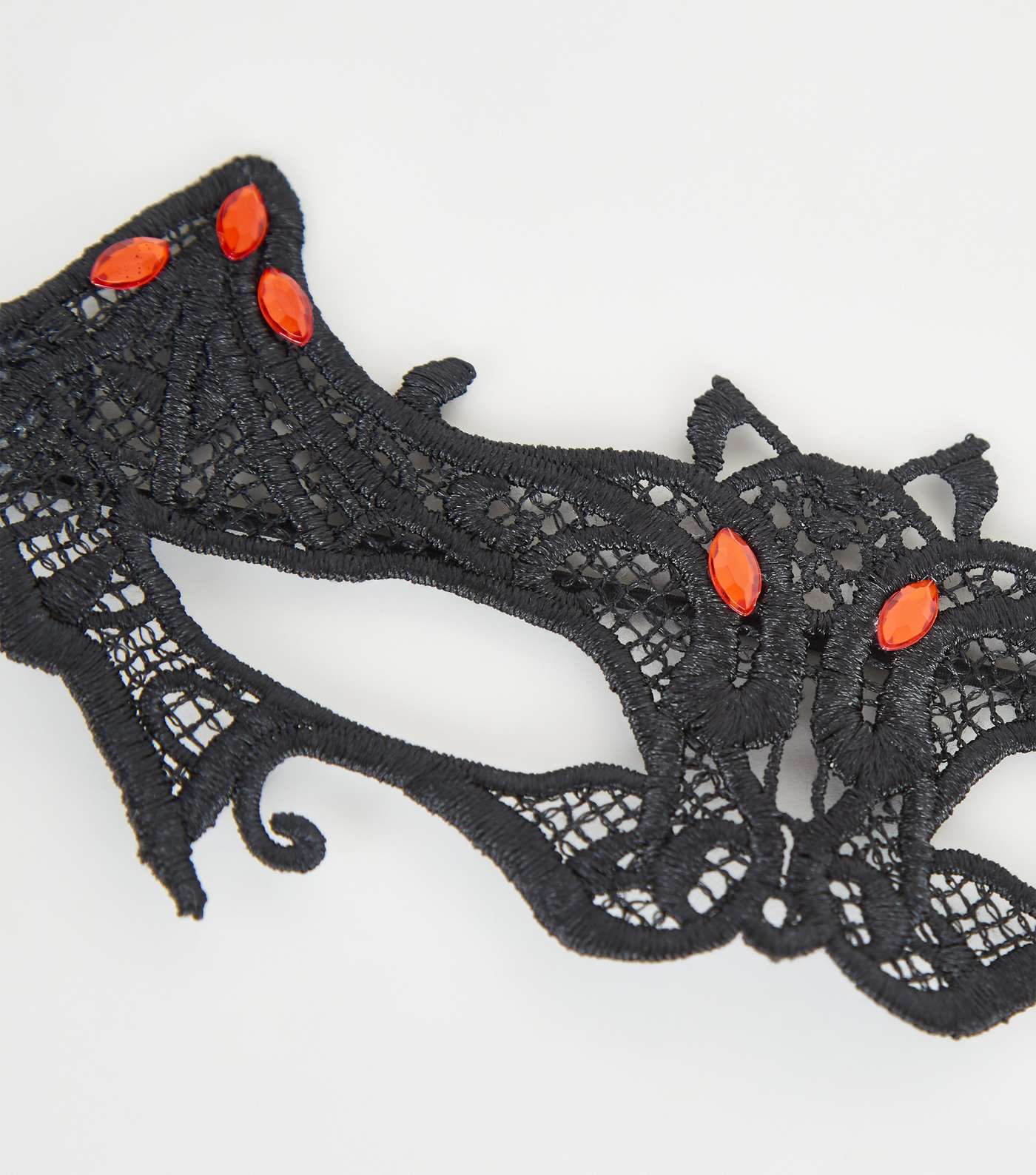 Black Bat Lace Halloween Mask Image 3