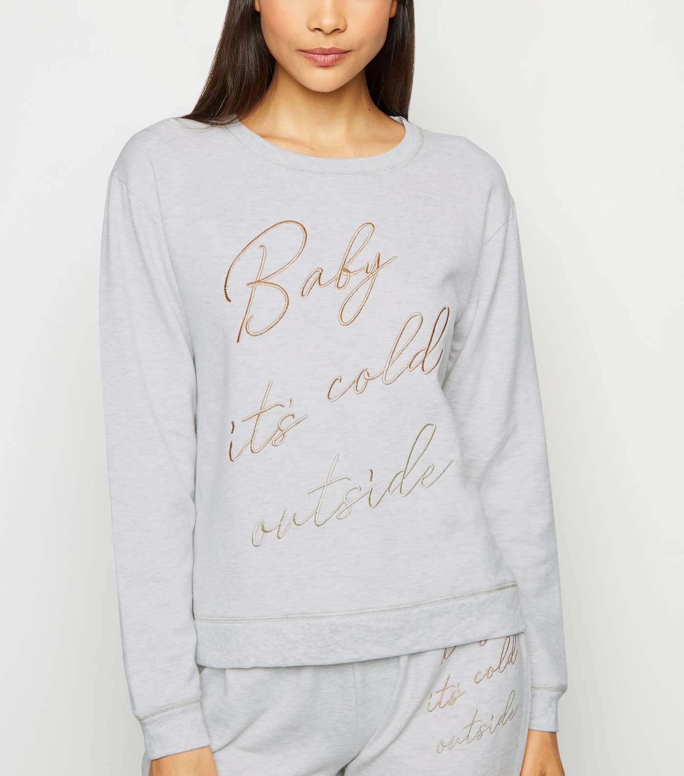 Pale Grey Baby It's Cold Outside Pyjama Sweatshirt